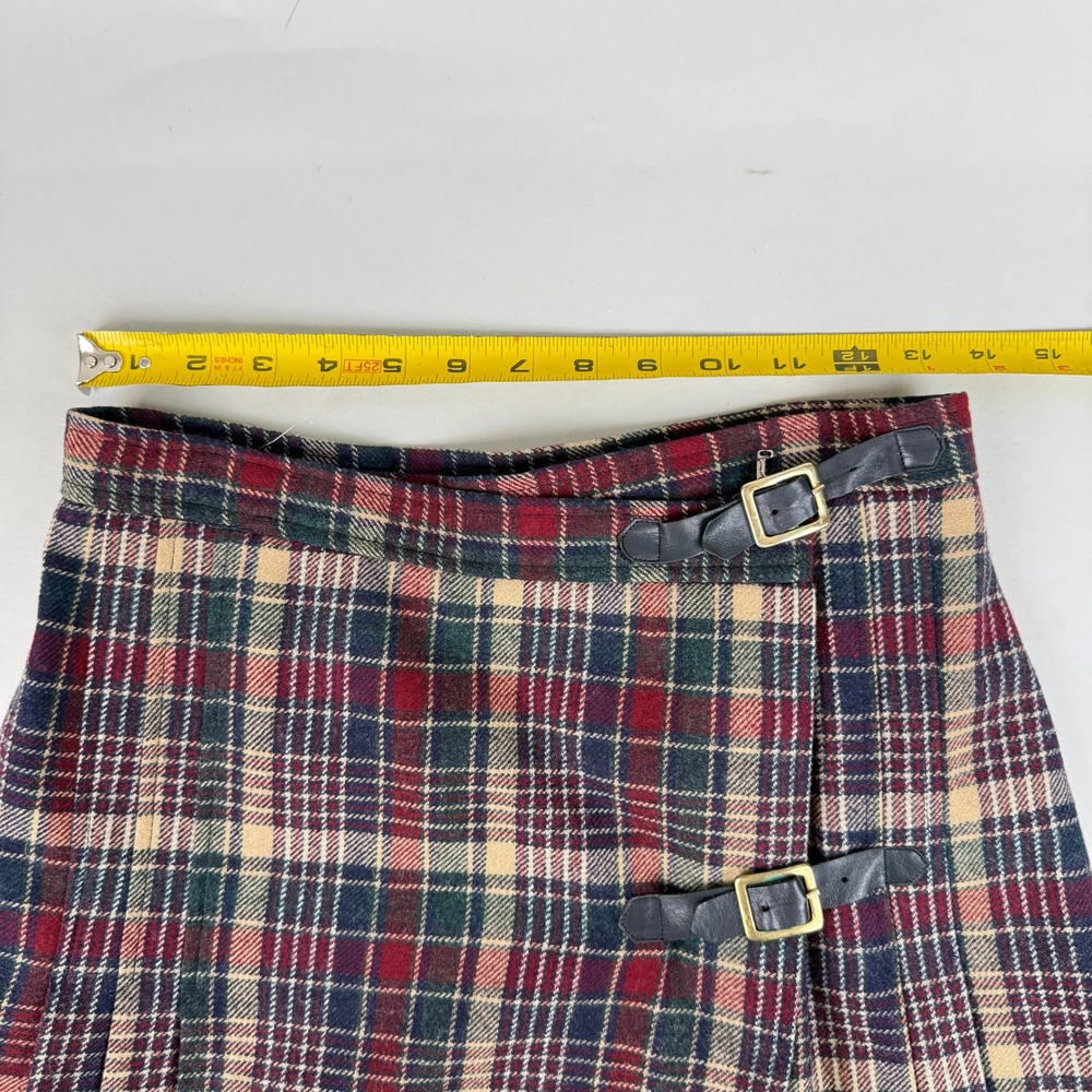 Vintage Ah! Austin Hill Plaid Tartan Kilt Wrap Skirt Size 12 USA Union Made - Picture 5 of 8